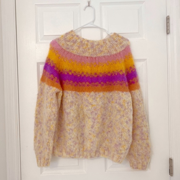 Rose Carmine Doudou Kid Mohair Open Front Sweater - Neutrals Knitwear - Picture 12 of 17